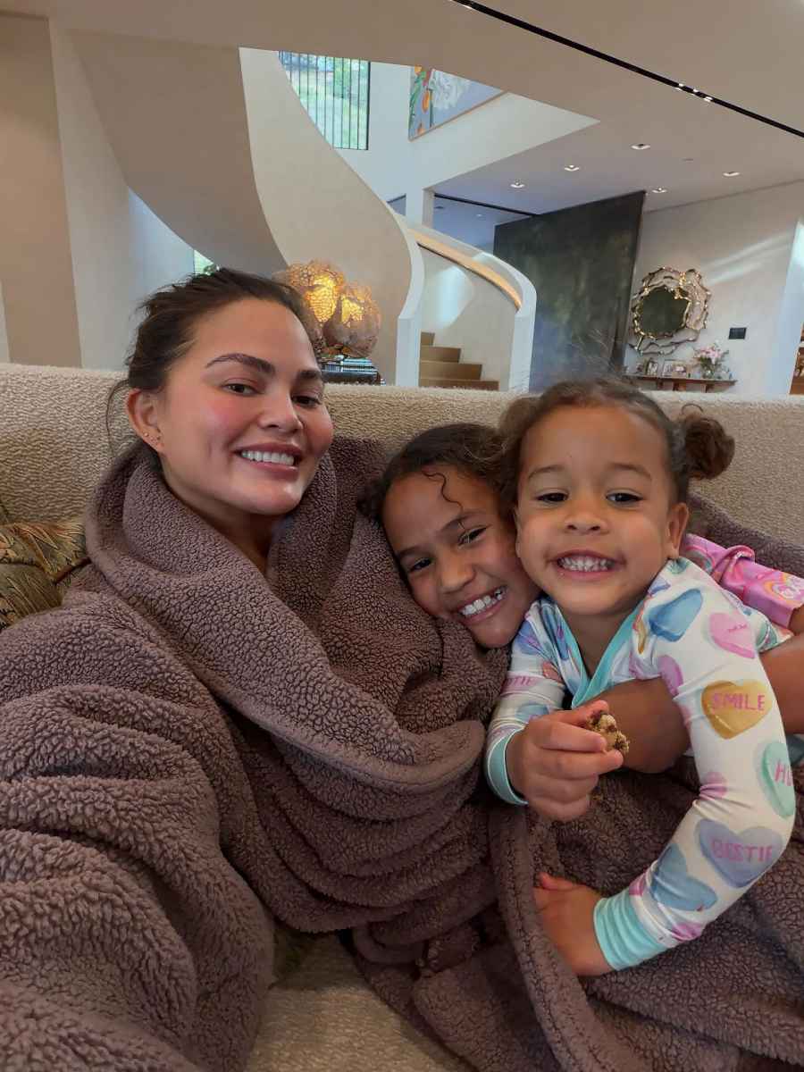 Chrissy Teigen Their Robe Becomes a Group Blanket Just Like Us