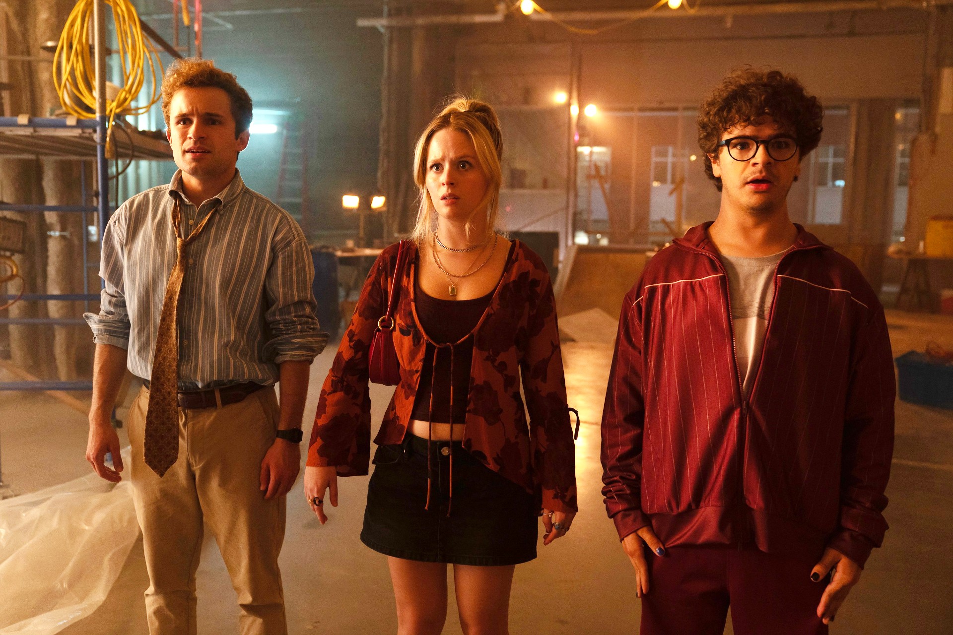 Sean Giambrone, Lulu Wilson and Gaten Matarazzo in Pizza Movie