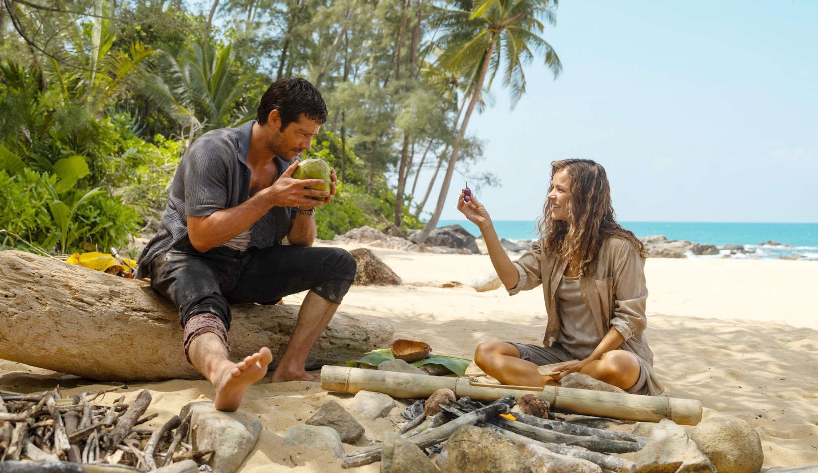 Dylan O'Brien and Rachel McAdams in Send Help